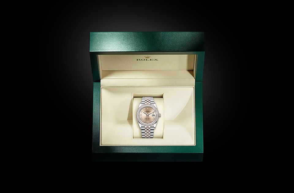 Rolex Datejust de Oyster, 36 mm, acero Oystersteel, oro Everose y diamantes, m126281rbr-0015 - Caja