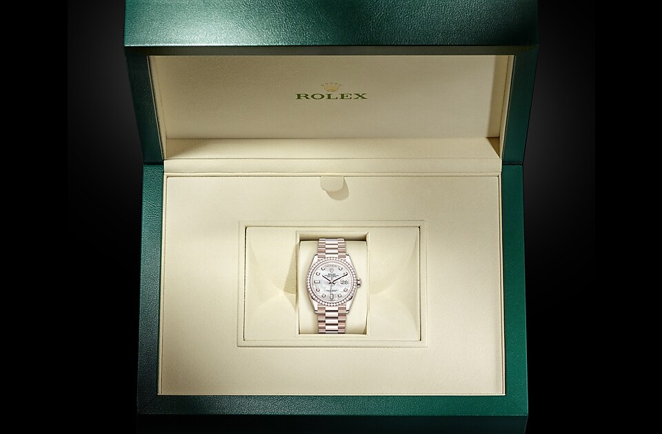 Rolex Day-Date de Oyster, 36 mm, oro Everose y diamantes, m128345rbr-0028 - Caja