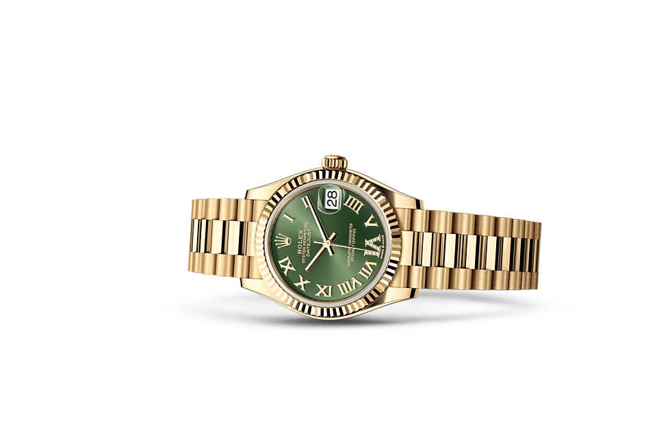 Rolex Datejust de Oyster, 31 mm, oro amarillo, m278278-0030 - Frente acostado