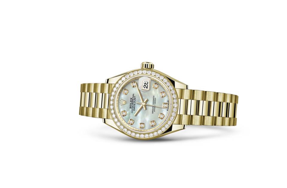 Rolex Lady‑Datejust de Oyster, 28 oro y diamantes, m279138rbr-0015 - Casa Banchero