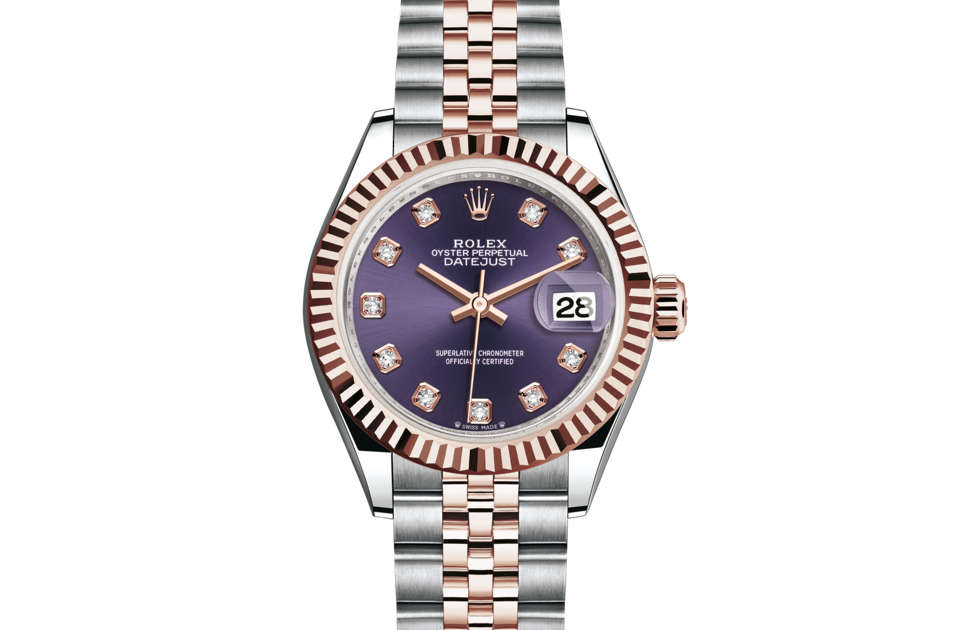 Rolex Lady‑Datejust de Oyster, 28 mm, acero Oystersteel y oro Everose, m279171-0015 - Frente