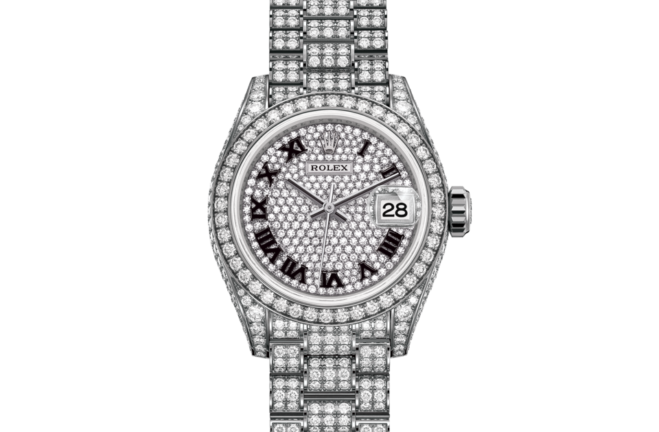 Rolex Lady‑Datejust de Oyster, 28 mm, oro blanco y diamantes, m279459rbr-0001 - Frente
