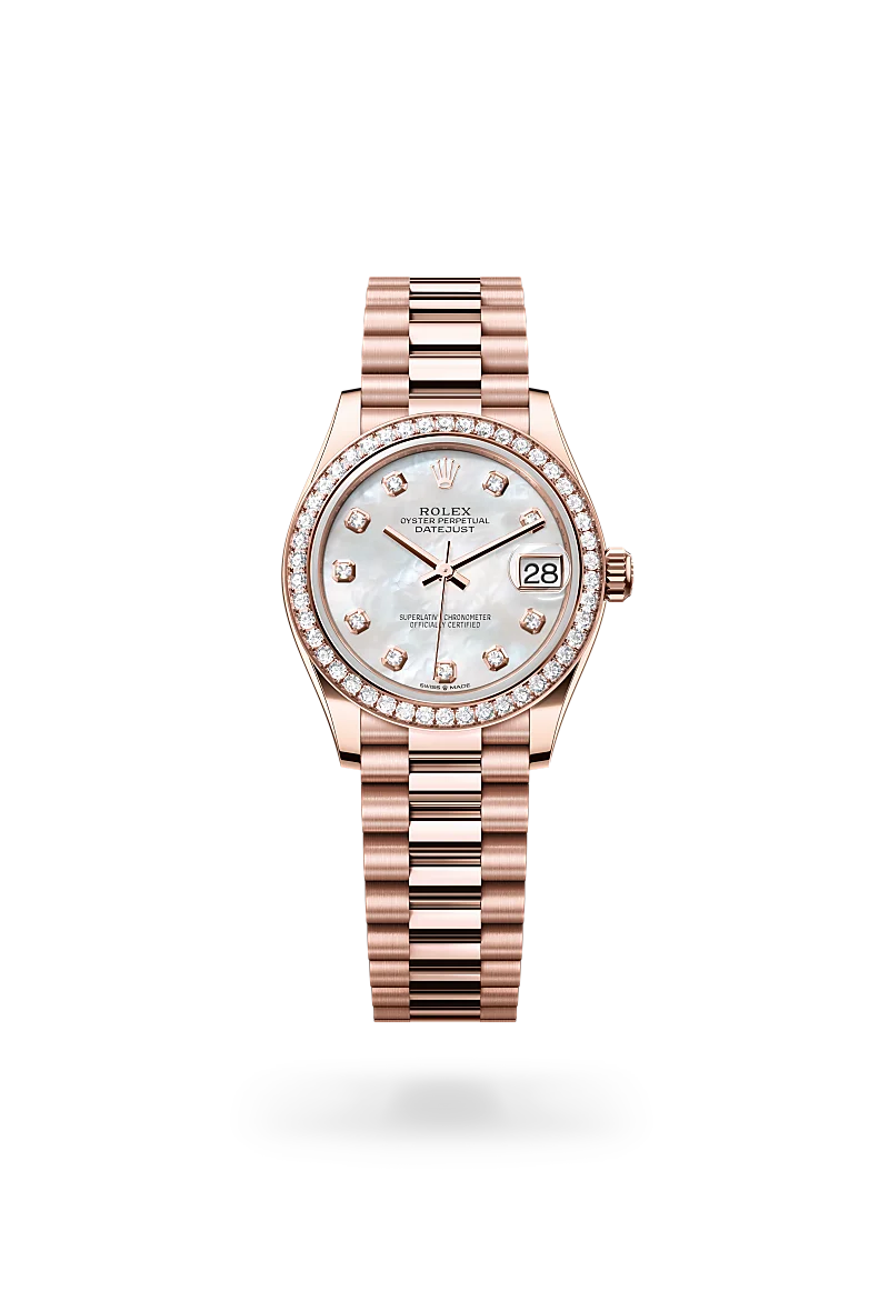 Rolex Datejust 31 de Oyster 31 mm oro Everose y diamantes m278285rbr 0005 CASA BANCHERO