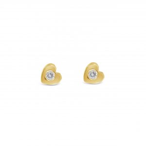 Arete Bebé Corazón Brillantes