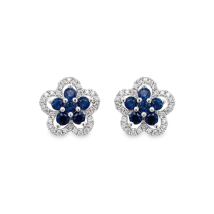 Aretes Flor Zafiros