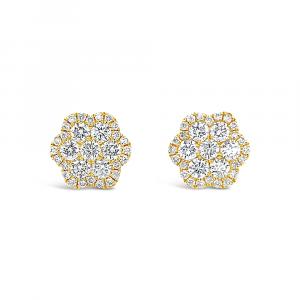 Aretes Flor Brillantes