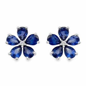 Aretes Flor Zafiros