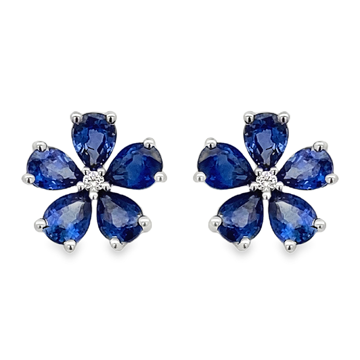 Imagen principal Aretes Flor Zafiros
