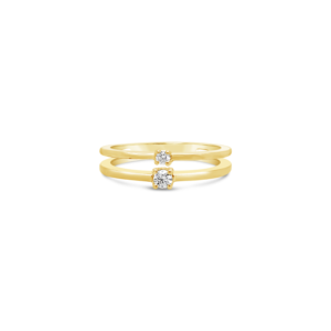 Anillo Promesa Doble Brillante