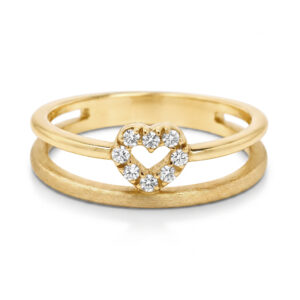 Anillo Promesa Corazón Doble Hilera
