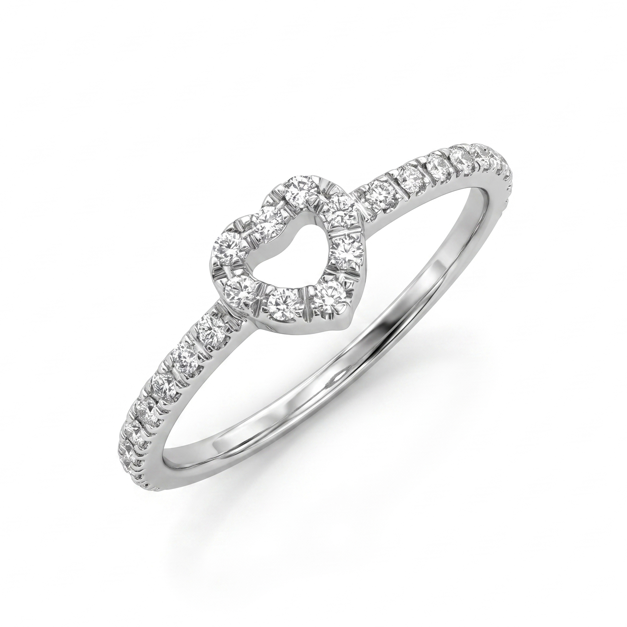 Slide Anillo Promesa Corazón con Brillantes