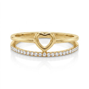 Anillo Promesa Corazón Hilera