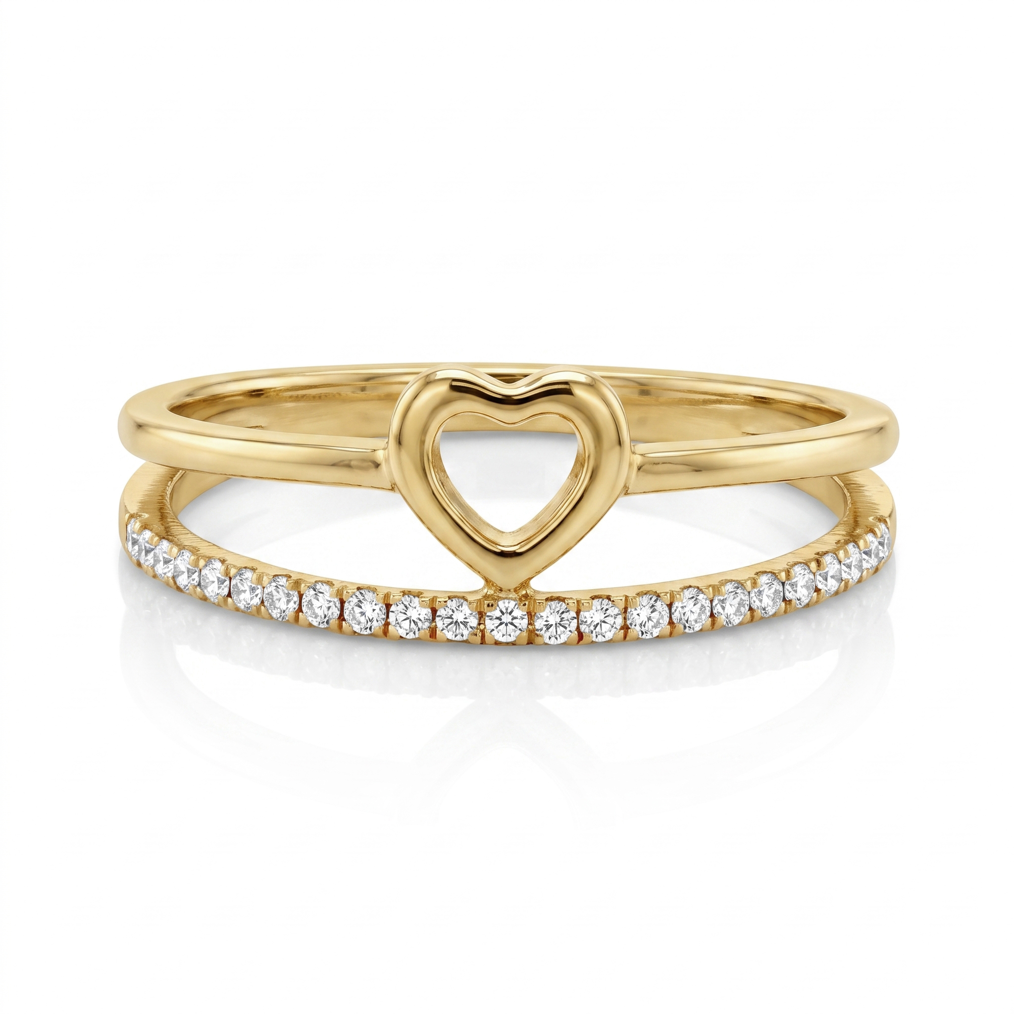 Imagen principal Anillo Promesa Corazón Hilera
