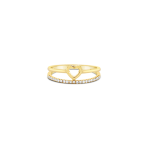 Anillo Promesa Corazón Hilera