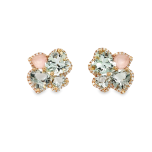 Aretes Flor Prasiolita