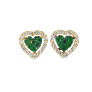 Aretes Corazón Esmeralda