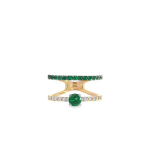 Anillo Due File Sgrif Esmeralda