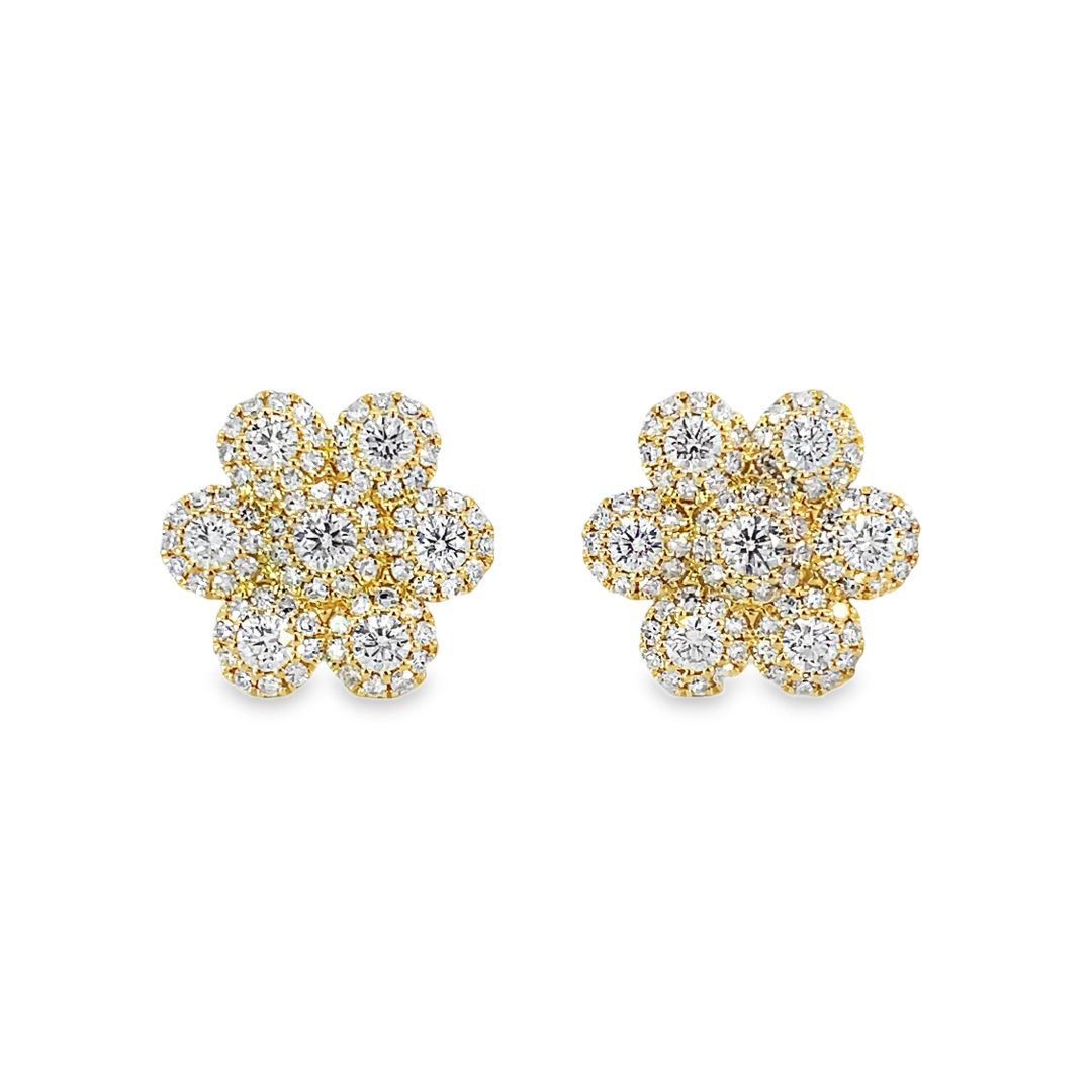 Aretes Flor Brillantes