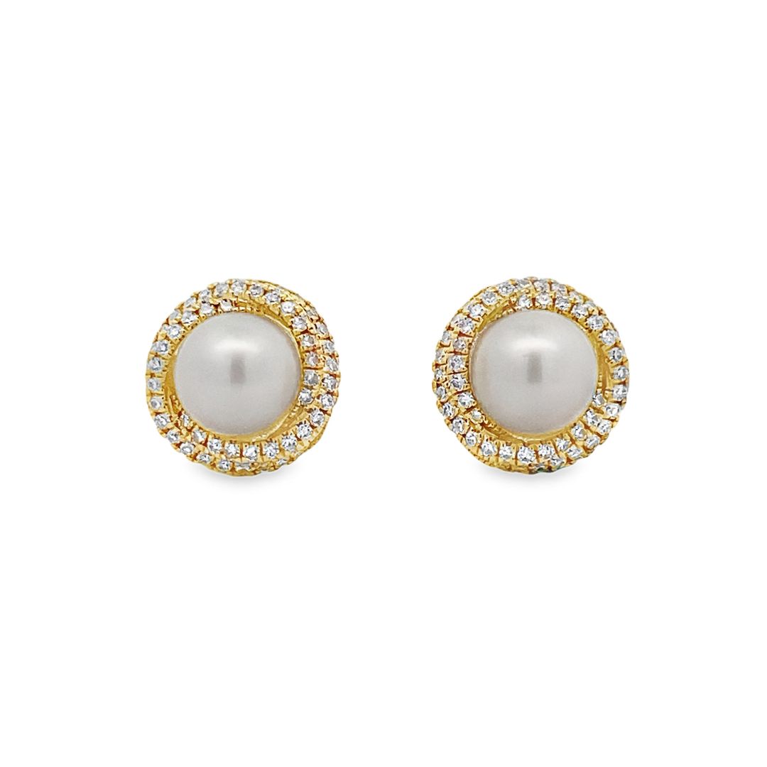 Aretes Perlas con Brillantes