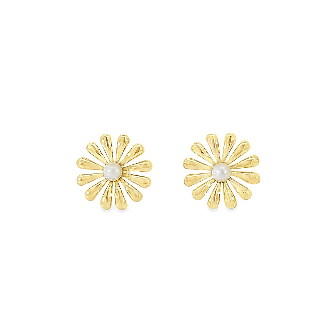 Aretes Perlas Flor