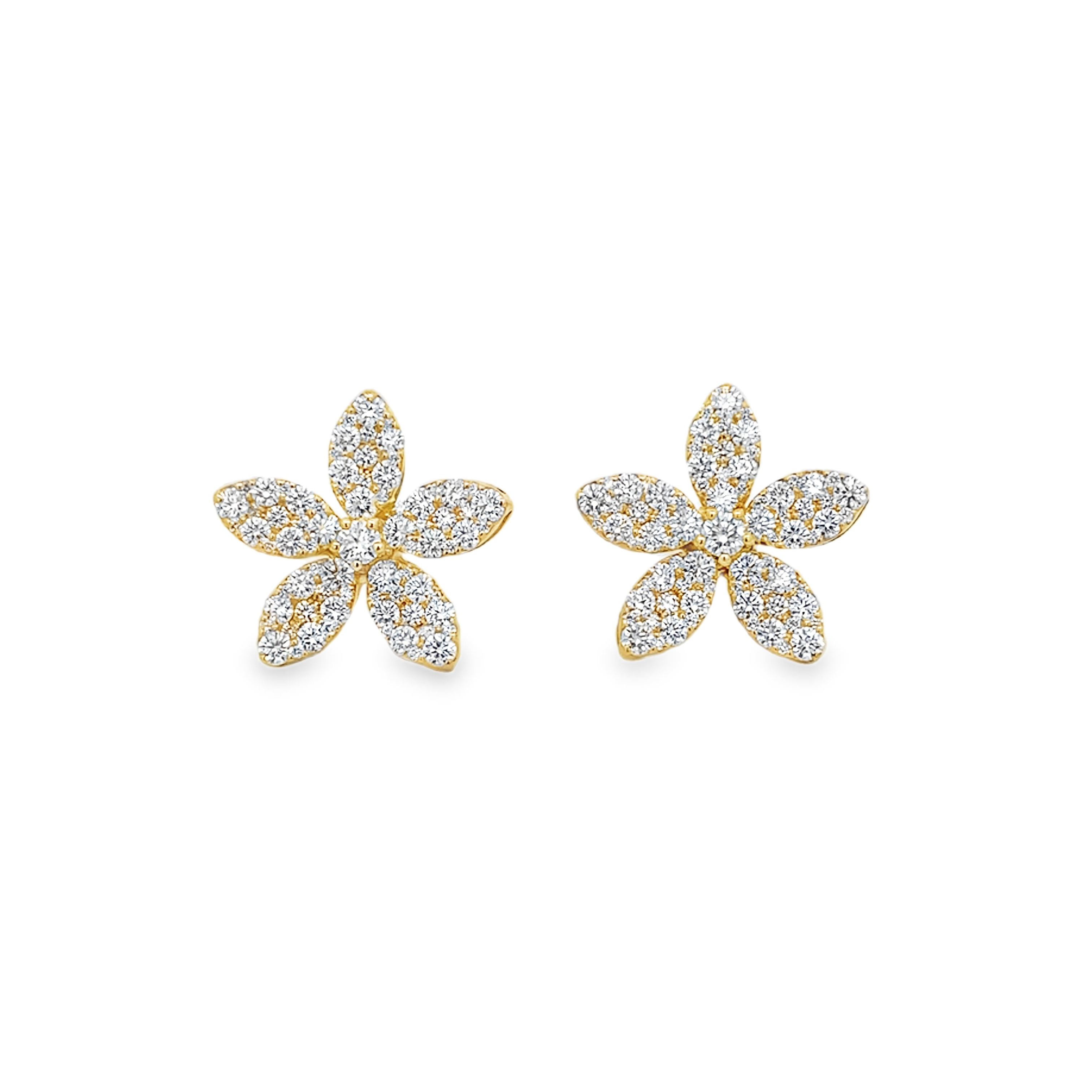 Aretes Flor Brillantes