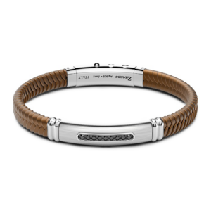 Bangle de Silicona Trenzada Marrón Zancan
