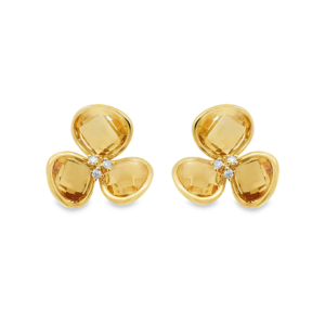Aretes Flor Citrino