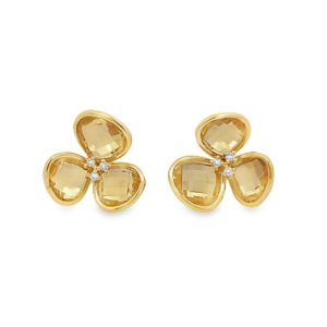 Aretes Flor Citrino