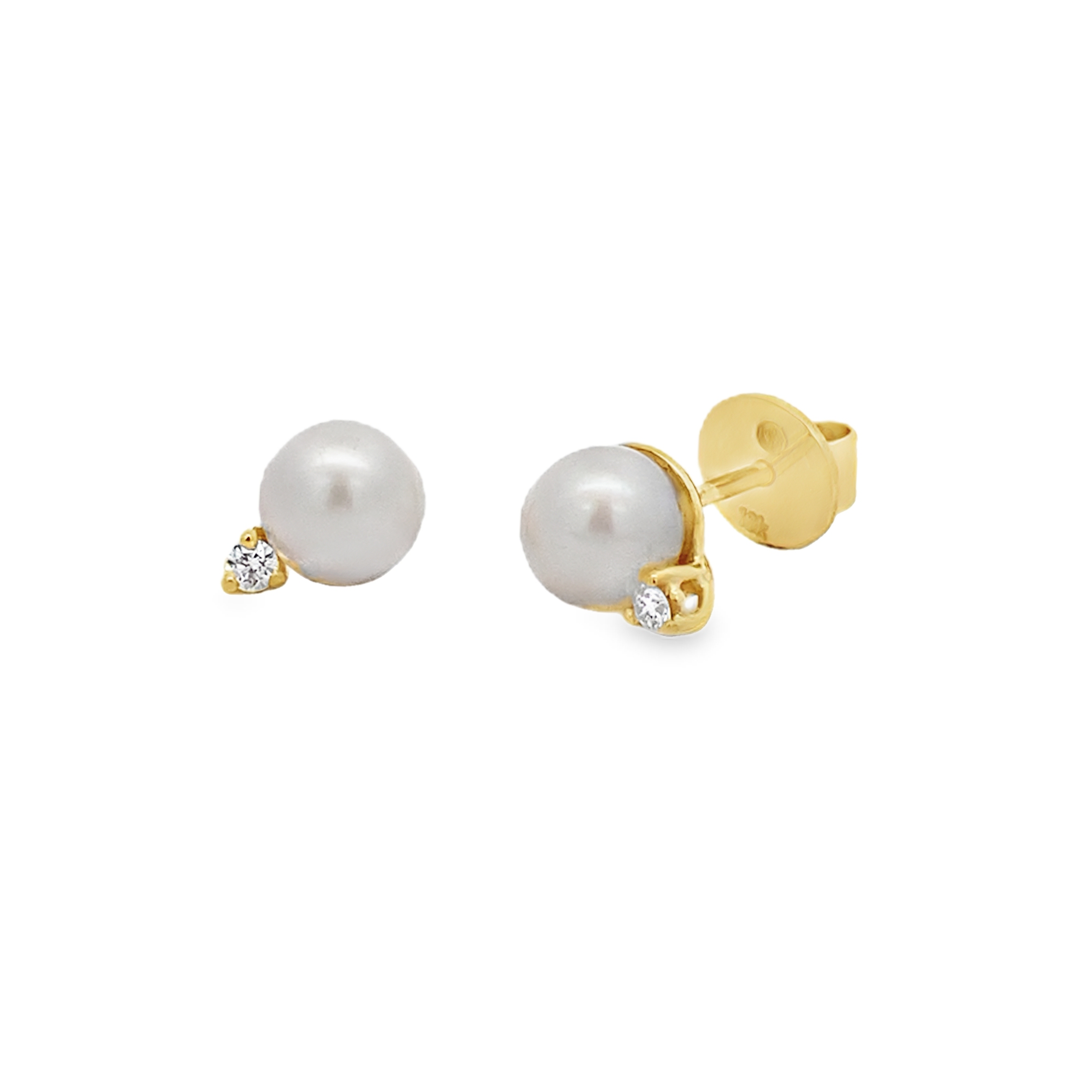 Aretes Perlas con Brillante