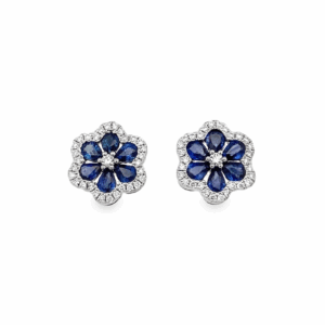 Aretes Flor Zafiro