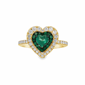 Anillo Corazón Esmeralda