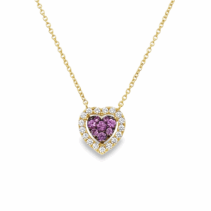 Pendantif Corazón Zafiro Rosa