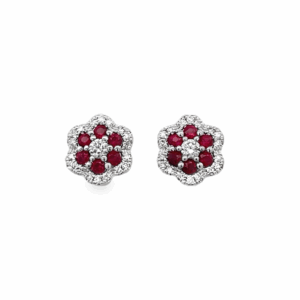 Aretes Flor Rubí
