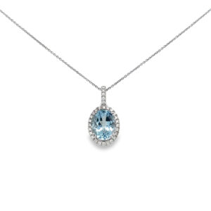 Dije Oval Aquamarina
