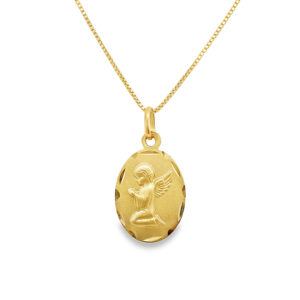 Medalla Oval Angelito de Rodillas