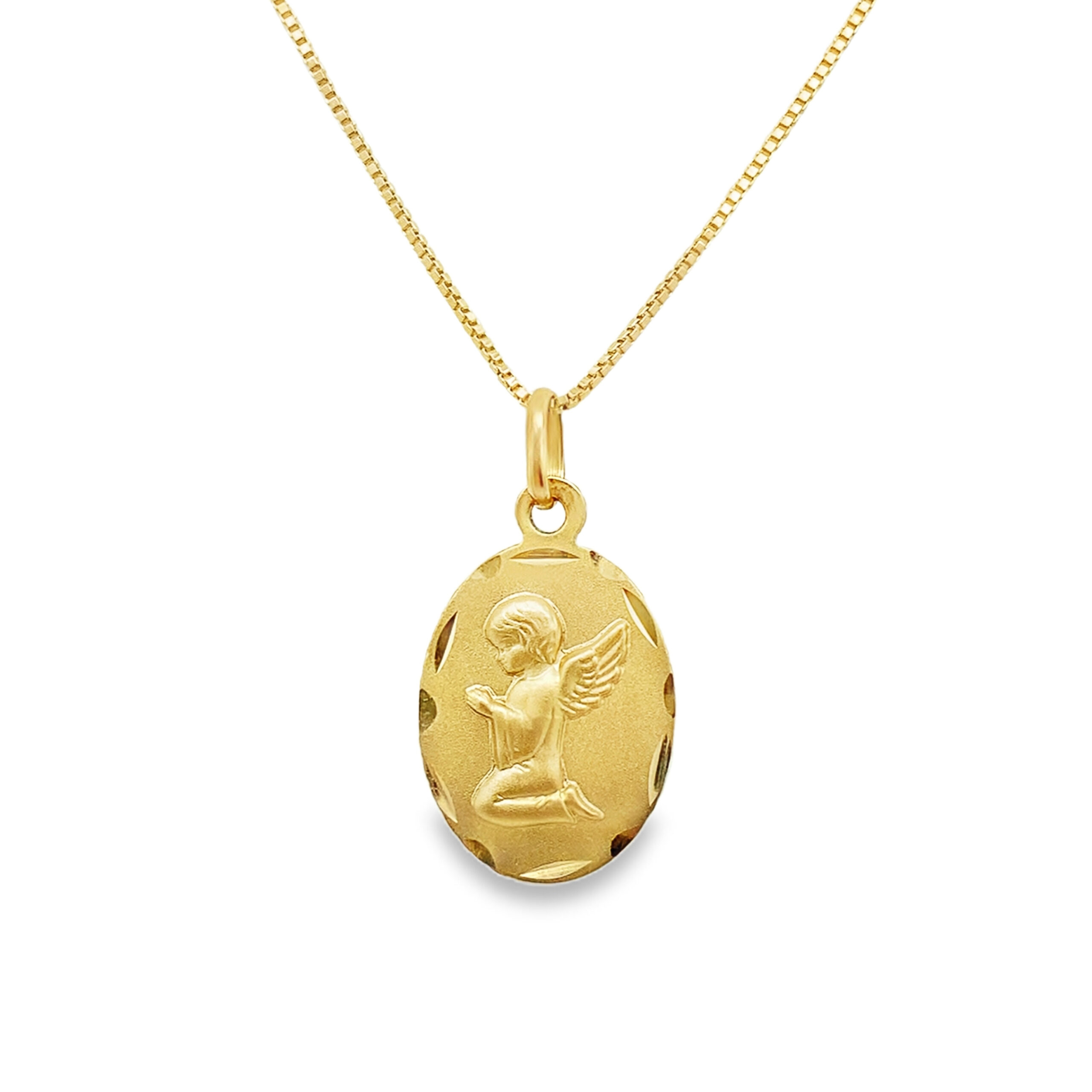 Medalla Oval Angelito de Rodillas