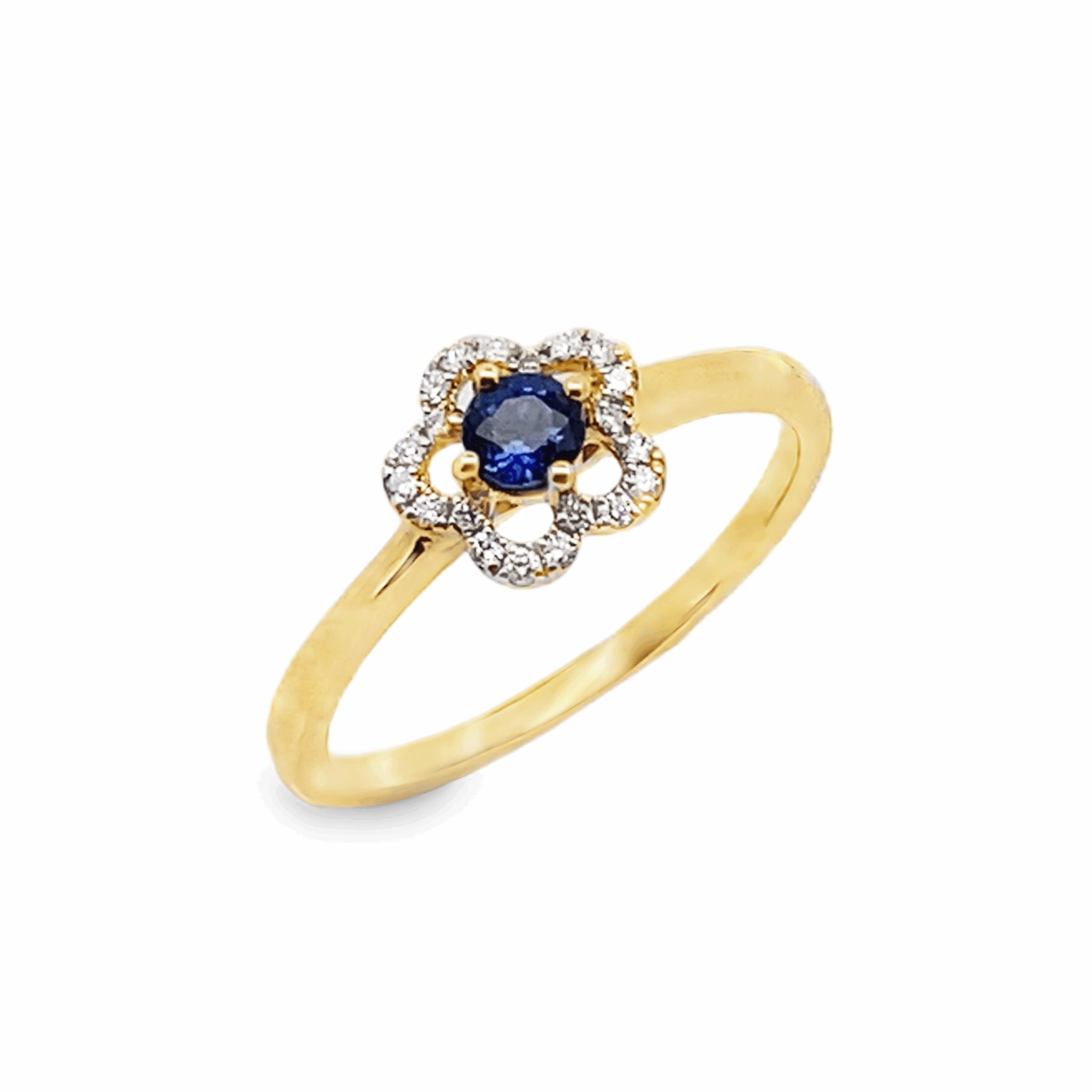 Slide Anillo Flor Zafiro