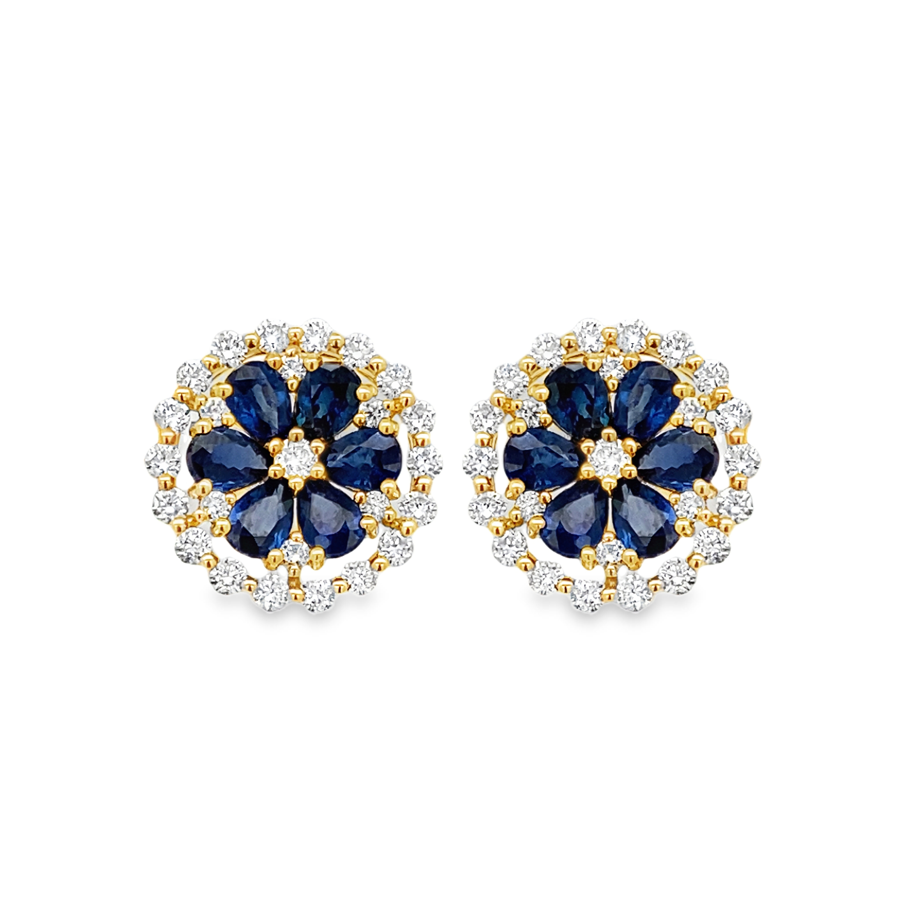 Aretes Flor Zafiros