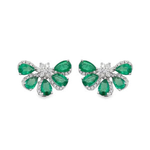 Aretes Flor Esmeraldas