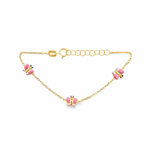 Pulsera Mariposa Esmaltada Rosa