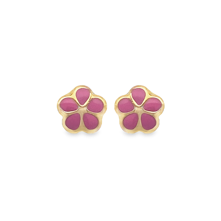 Imagen principal Aretes Flor Esmaltado Rosa