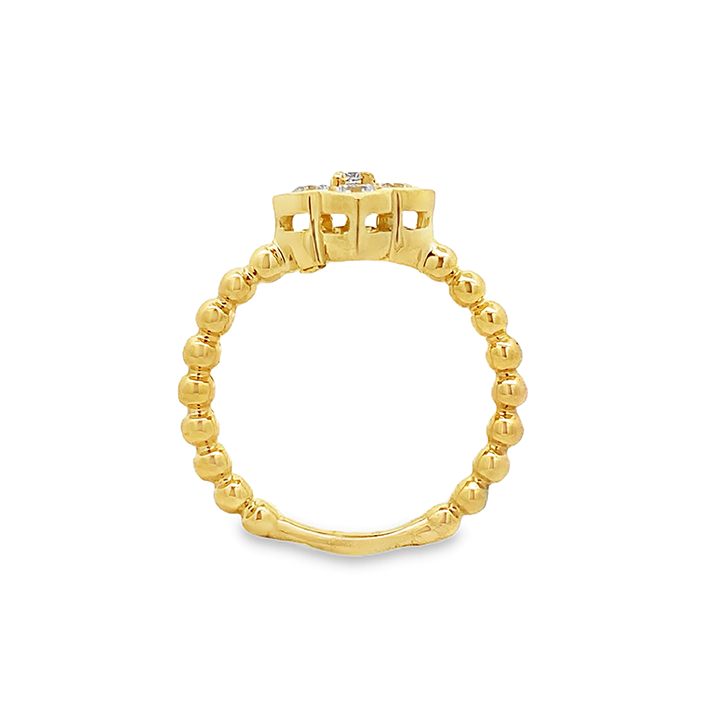 Slide Anillo Trébol Brillantes