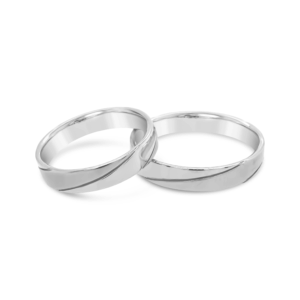 Aro Confort Vena Diagonal - Oro Blanco