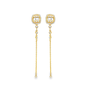 Aretes Cuadrados Cadena