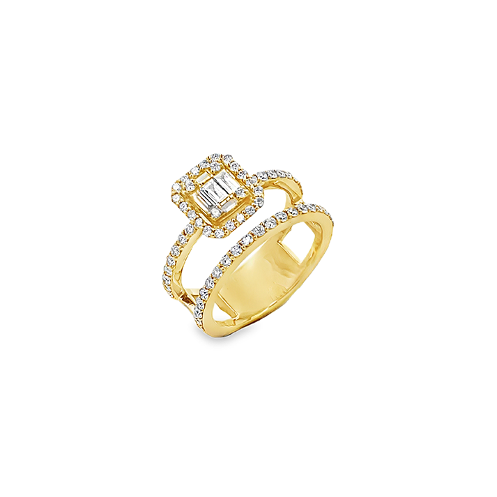 Slide Anillo Doble Cuadrado