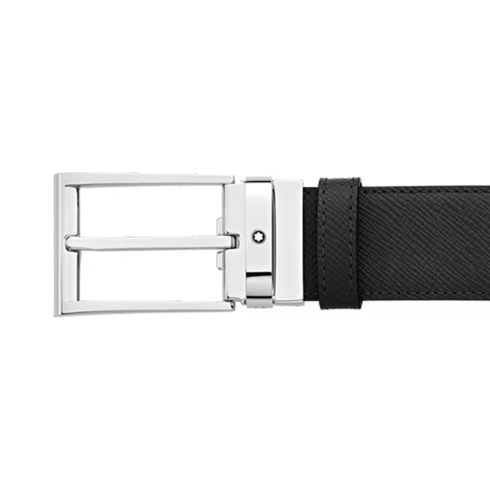 Slide Montblanc Cinturón Reversible de Piel Sartorial con Hebilla Rectangular