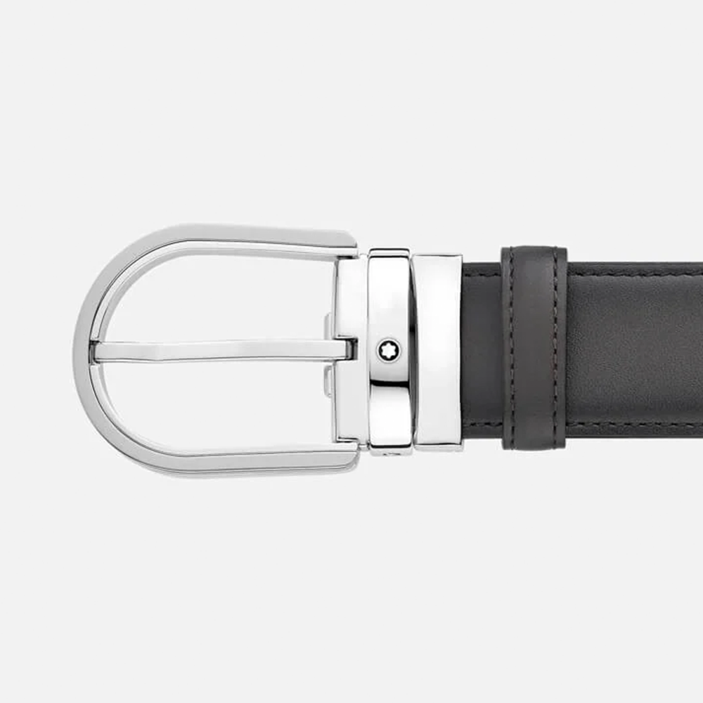 Slide Montblanc Cinturón de Cuero Gris