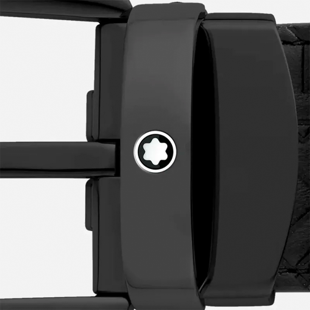 Slide Montblanc Cinturón de Cuero Negro