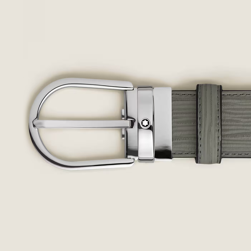 Slide Montblanc Cinturón de Cuero Gris