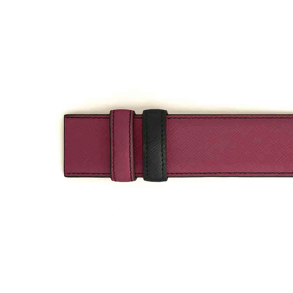 Slide Montblanc Cinturón de Cuero Reversible Cassis y Negro